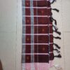 Brown & White Stripe Booti Saree