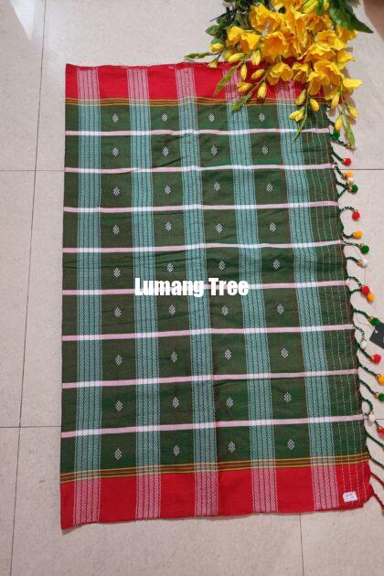 Rifle Green Booti Saree With Jhalar