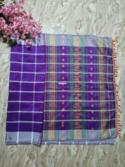 Royal Purple Booti Panchi Saree