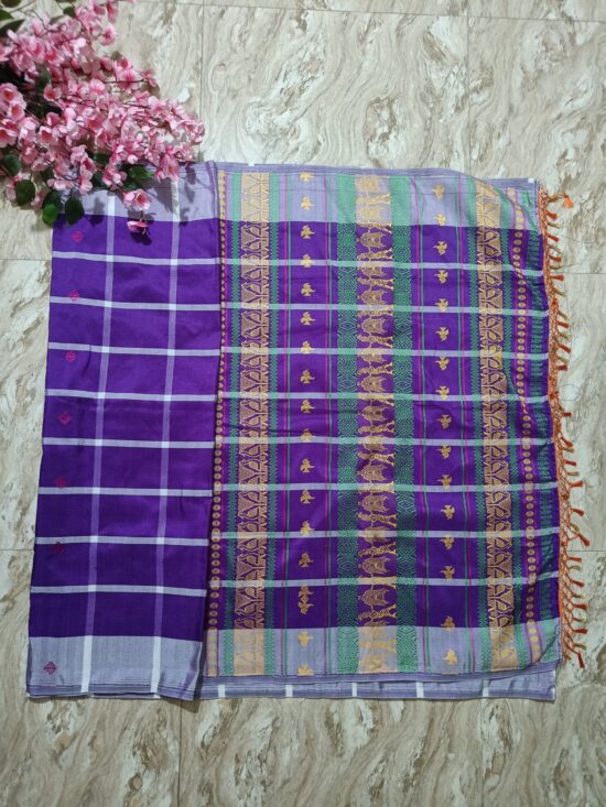 Royal Purple Booti Panchi Saree