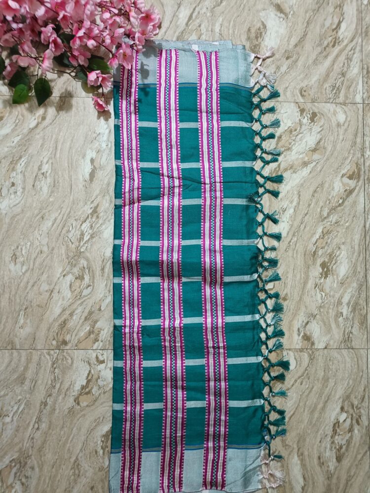 Aqua Blue Plain Panchi Saree
