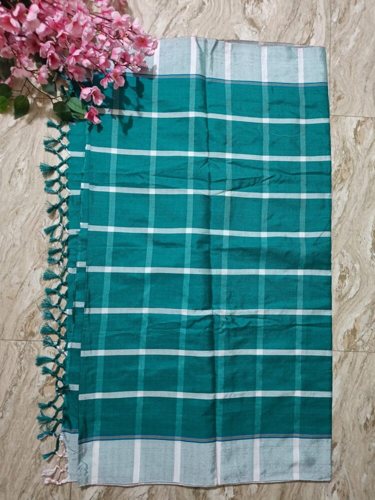 Aqua Blue Plain Panchi Saree