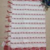 White and Red Panchi Saree