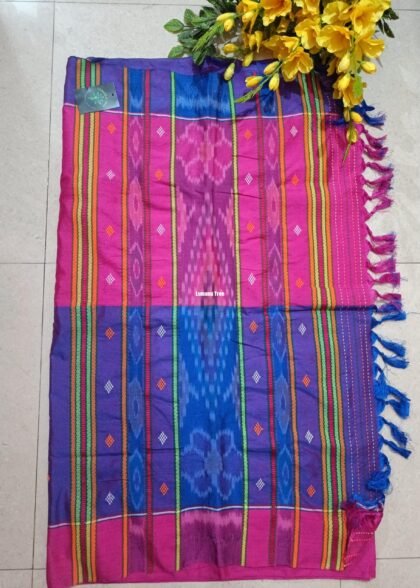 Purple and Pink Sambalpuri Panchi Saree