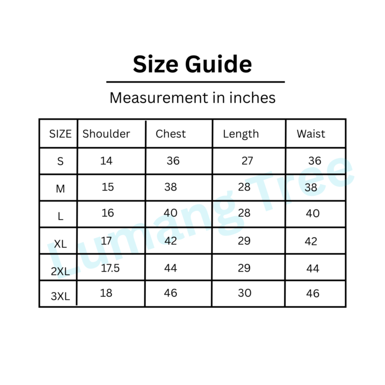 Half Bandi Size Guide