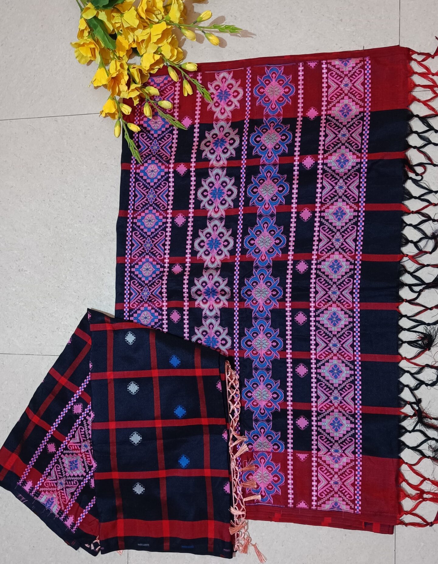 Santali Couple Combo Panchi Saree and Dhoti