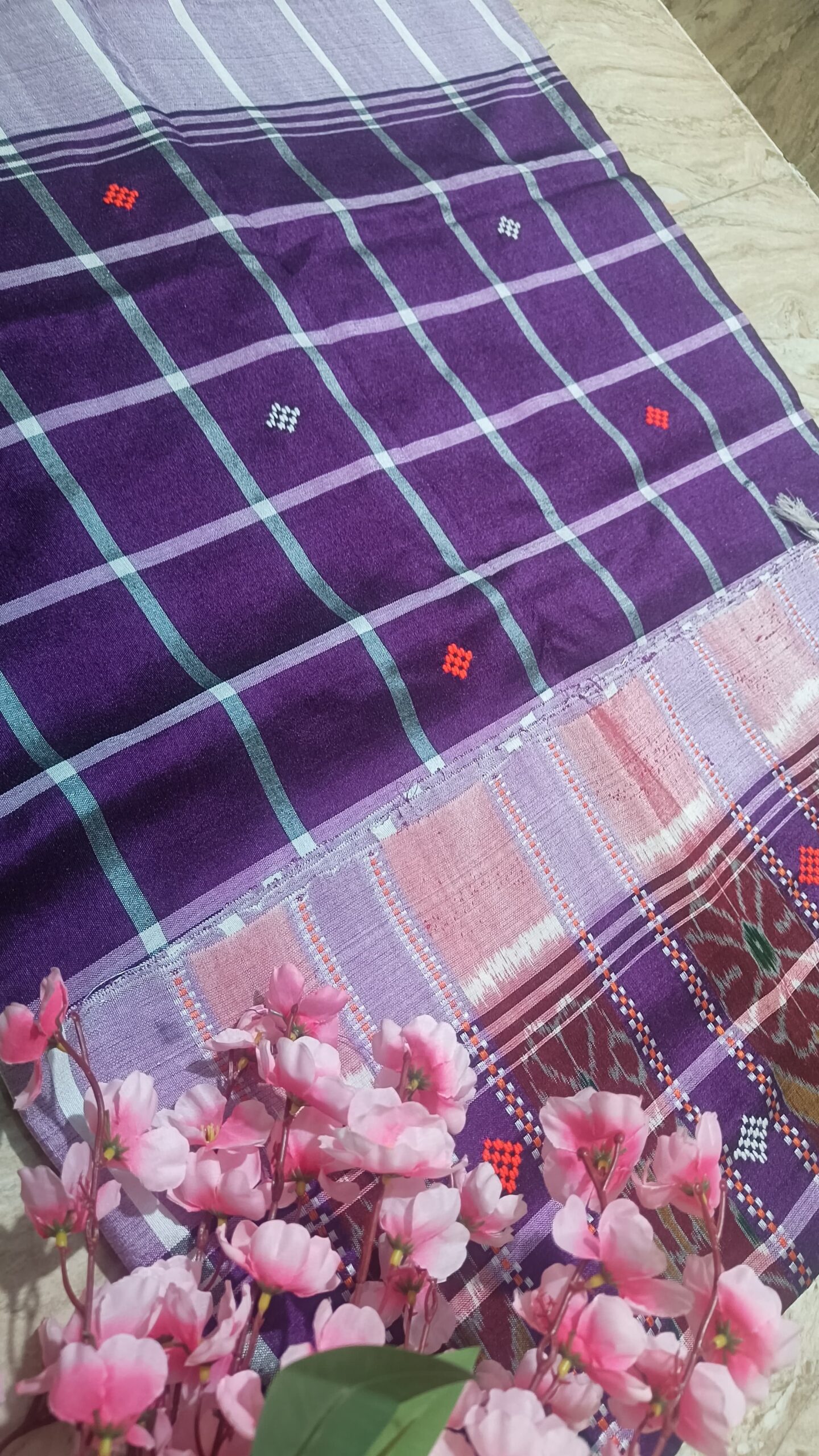 Santhali Panchi Saree and Dhoti Couple Combo - Image 2