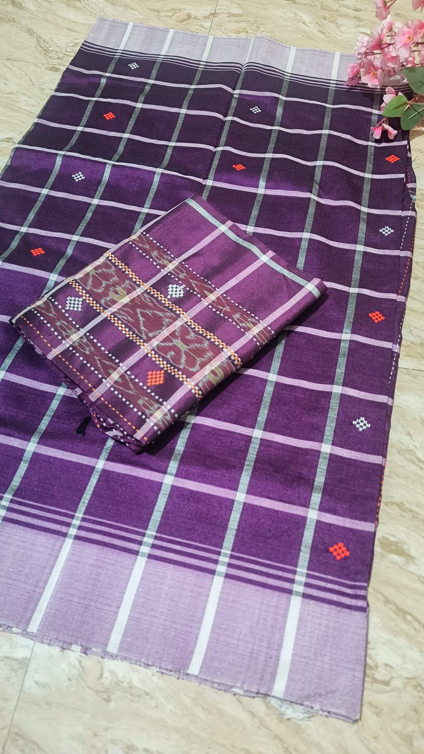 Santhali Panchi Saree and Dhoti Couple Combo