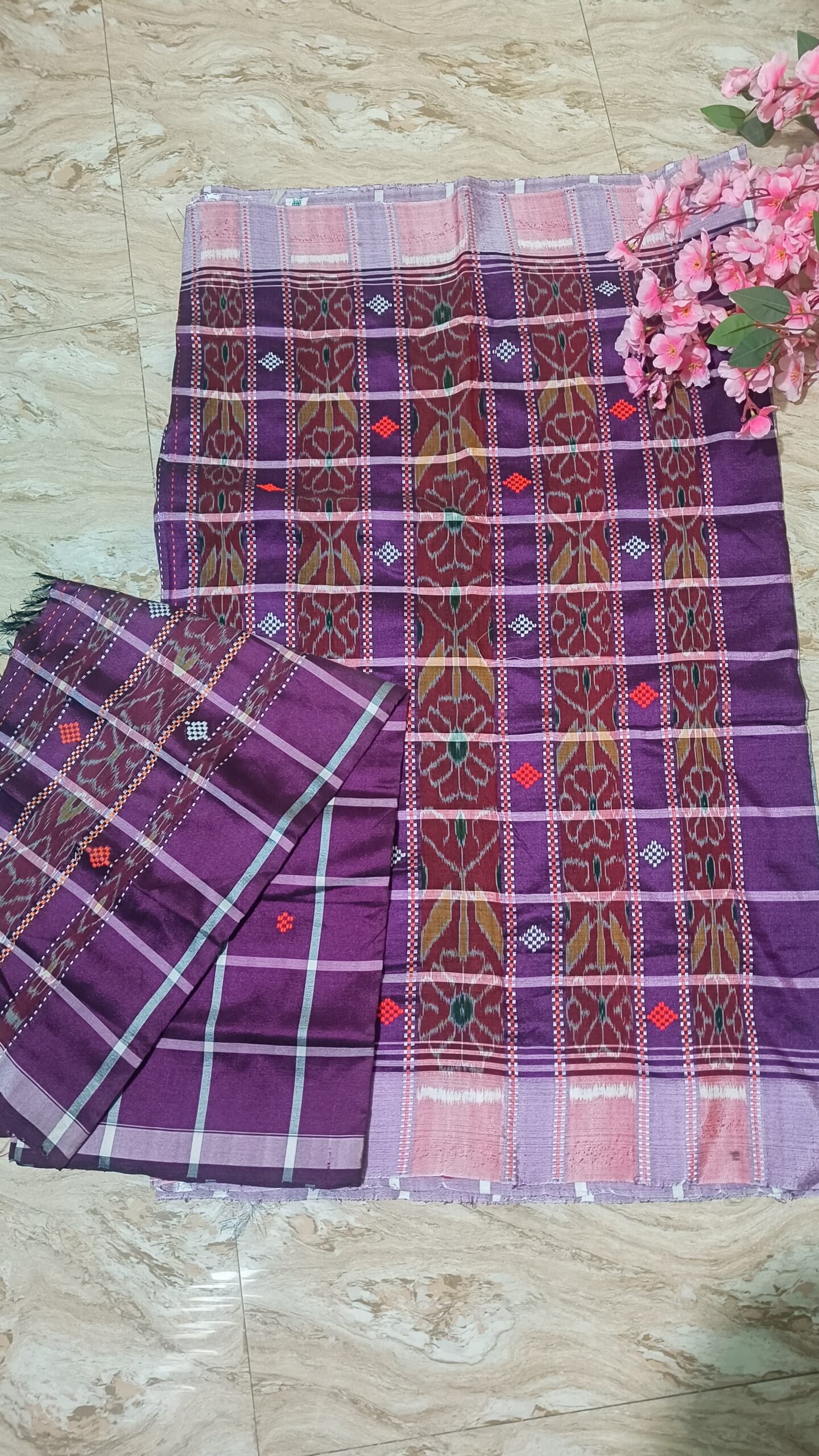 Santhali Panchi Saree and Dhoti Couple Combo